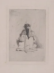 Untitled – Guggoló figura bottal (rézkarc)