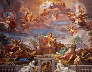 Marcus Furius Camillus felbontja a gallokkal kötött szerződést, előcsarnok, Galleria Borghese