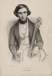Hippolyte Prosper Seligmann gordonkaművész és zeneszerző portréja 1817-1882, 1840.
