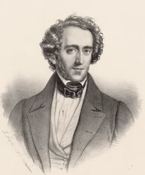 Felix Mendelssohn Bartholdy zongoraművész és zeneszerző portréja 1809-1847.
