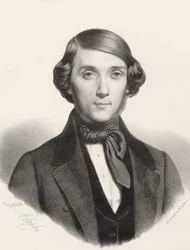 Jean-Henri Ravina zongoraművész és zeneszerző portréja 1818-1906, 1845 körül.