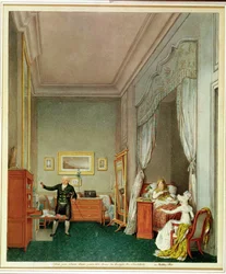 A császárné hálószobája Montebello hercegnővel és Jean-Nicolas Corvisart-val (1755-1821) 1813. október