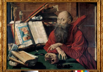 Szent Jeromos ábrázolása a dolgozószobájában (Festészet