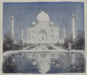 Taj Mahal holdfényben