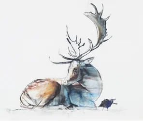 Buck and Bird, 2006 (charcoal and conte papíron)