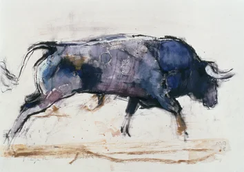 Charging Bull, 1998 (vegyes technika, papír)
