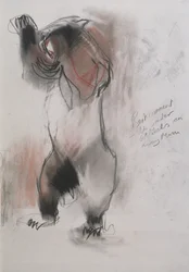 Grizzly, 1995 (szén, grafit és konte papíron)