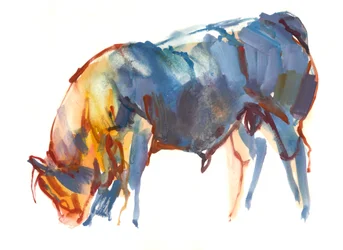 Nyári naplemente, 2010, (akvarell és gouache papíron)