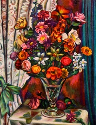 Virágcsendélet ezüst vázában, 1930.