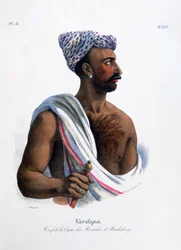 „A kaszt főnöke Pondicherry Puducherryben”, India, 1828