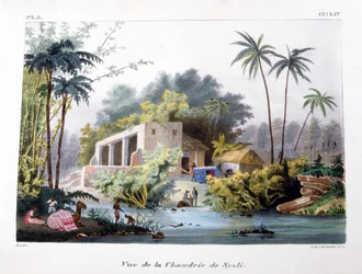 Kilátás a Syali-i Chaudrie-ra, India, 1828.