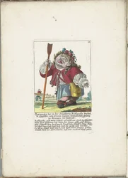 De dwerg Ploriander pásztorként, 1710 körül Ploriander, a Ruffanella pásztorlányba szerelmes pásztor, aki sírva fakadt saját mozgó dalára (cím a tárgyon) Il Callotto resurcitato vagy Újonnan berendezett kis szekrény (sorozat