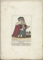 A dwerg Vincentz Zipperling in een bontjas, 1710 körül Herr Vincentz Zipperling, Rath legrégebbi rokona Hirschauban, kényelmes, laza kabátjában (cím a tárgyon) Il Callotto resurcitato vagy újonnan berendezett kis szekrény (sorozat címe)