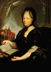 II. Katalin (1729-1796) portréja gyászban. Martin van Meytens (1695-1770) festménye, olaj, vászon, 1760 körül (81,9 x 113,7 cm). holland művészet