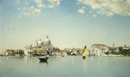 Velencére néző kilátás a Santa Maria Della Salute felé,