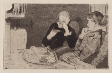 Lydia és anyja a teában, 1882.
