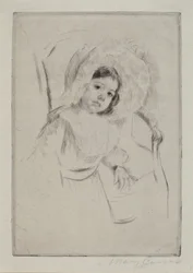 Margot hajlékony motorháztetőben egy széknek dőlve, c. 1902.