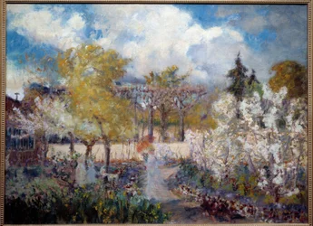 Claude Monet kertje Givernyben Mary Mac Monnies festménye (1858-1946) 1901. Vernon, Poulain Múzeum.