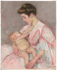 Baby John Nursing, 1908 körül (olaj, vászon)