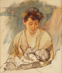 Rose Anya lenéz alvó babájára, 1900 körül