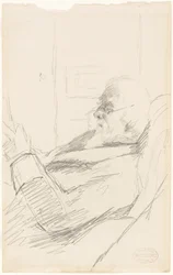 A művész apja olvas, 1883 körül (grafit, elefántcsont vattára)