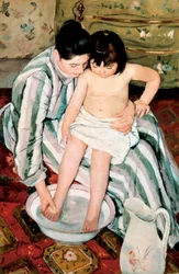 A gyermekfürdő. Mary Stevenson Cassatt (1845-1926) festménye