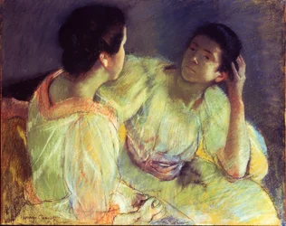 A beszélgetés, 1896 körül (pasztell, vászonra fektetett papír)