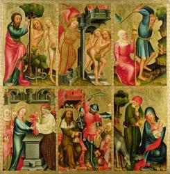 A hamburgi Szent Péter-főoltár jobb szárnya, a Grabower-oltár, 1383 (tempera a táblán)