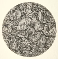 Keresztelő Szent János a latin egyház evangélistái és négy atyja által körülvéve, 1466.