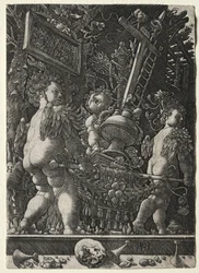 A szenvedély emblémáját hordozó angyalok, 1533.