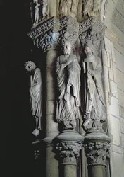 A Szent András követ ábrázoló Portico de la Gloria részlete