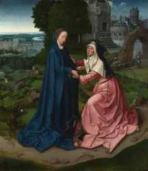 A Szűzanya látogatása Szent Erzsébetnél. Panel egy oltárképről, 1515 körül