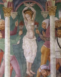 Olaszország, Piemont régió, freskó a Santa Margherita kápolnában Sacro Monte-ban