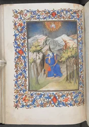 David at prayer, Anjou Hours, Egerton 1070, f.44v (vellum)