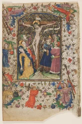 Levél egy Órakönyvből: A keresztre feszítés, 1430-as évek.