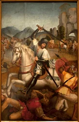 Szent Jakab a mórok ellen harcol - A Lourinhãi mesternek tulajdonított festmény, 1520 körül - Lisszaboni Nemzeti Régi Művészeti Múzeum (Portugália)