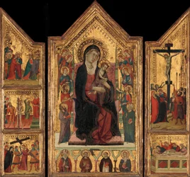 Madonna és gyermek trónolt.