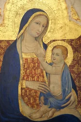 A gyermeket szoptató Szűz 1409, részlet (festmény)