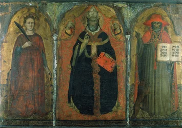 Nagy Szent Gergely Szent Katalinnal és Szent Jeromossal (tempera, tábla)