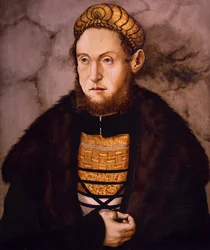 Arany fejdíszes nemes férfi portréja, 1505-1507 körül (vegyes technika, lucfenyőfa)