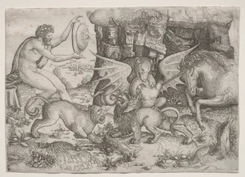 Allegorikus téma: Állatok harca, c. 1515-1520.