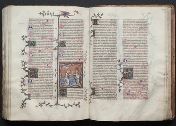 A gothai misekönyv: 119v fólió, A Szűz megkoronázása, 1375 körül.