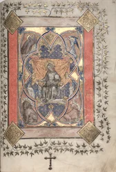 A Gotha Misekönyv: Fol. 64r, Krisztus a felségben, c. 1375.