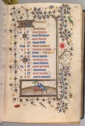 Nemes Károly navarrai király órái 1361-1425: fol. 12r, december, c. 1405.