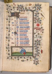 Nemes Károly navarrai király órái 1361-1425: fol. 4r, április, c. 1405.