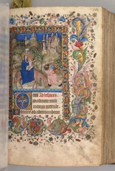 Nemes Károly navarrai király órái 1361-1425: fol. 88r, Repülés Egyiptomba Vespers, c. 1