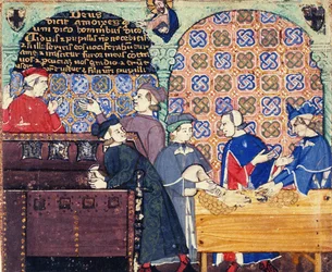 Kapzsiság. Miniatűr banki jelenetekkel