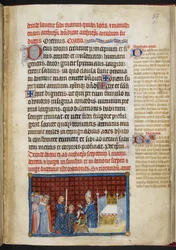 Cotton Tiberius B. VIII f.57r A király átveszi a gyűrűt, „V. Károly francia király koronázási könyve” című műből