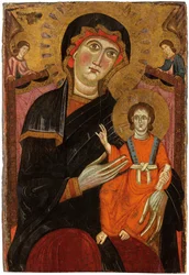 Madonna és Child két angyallal trónol