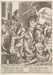 Az irigységet vagy a kapzsiságot jobbra Herkules űzte ki a múzsák templomából, aki ..., 1530-60.